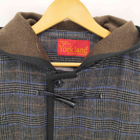ヨークランド YORKLAND タータンチェック ウール ダッフルコート レディース  9